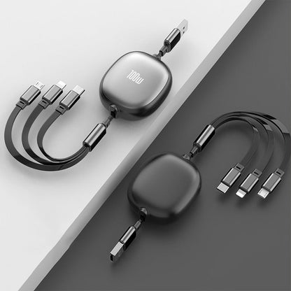 3 in 1 Compact Retractable Fast Charging Cable