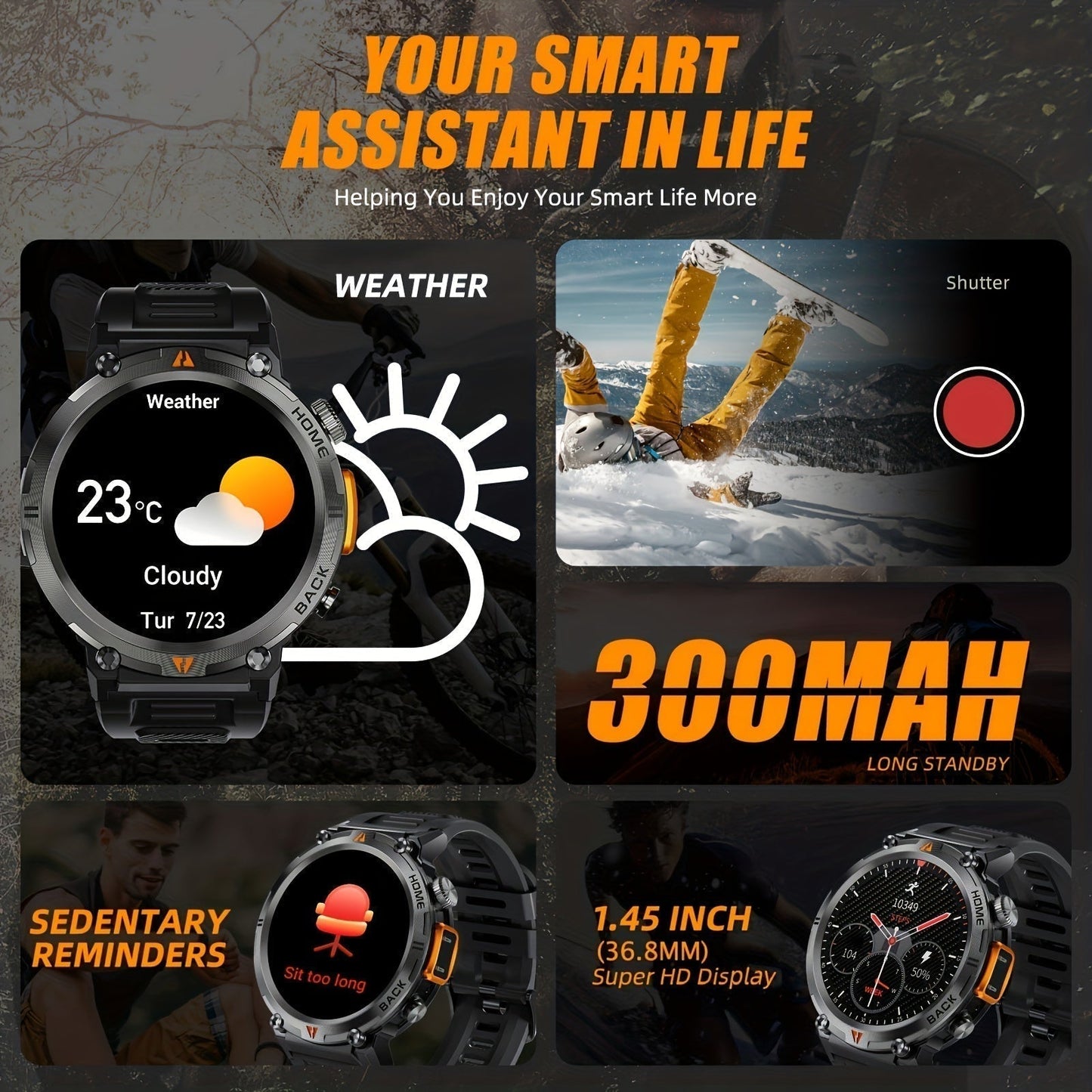 【🔥Today's lowest price】🔥2024 new smartwatch with flashlight