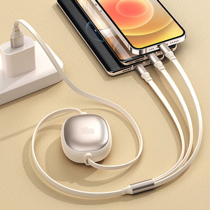 3 in 1 Compact Retractable Fast Charging Cable