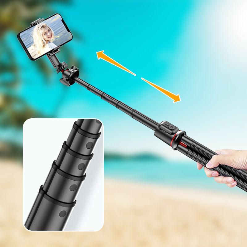 Flexible Octopus Telescopic Pole Tripod with Phone Clip