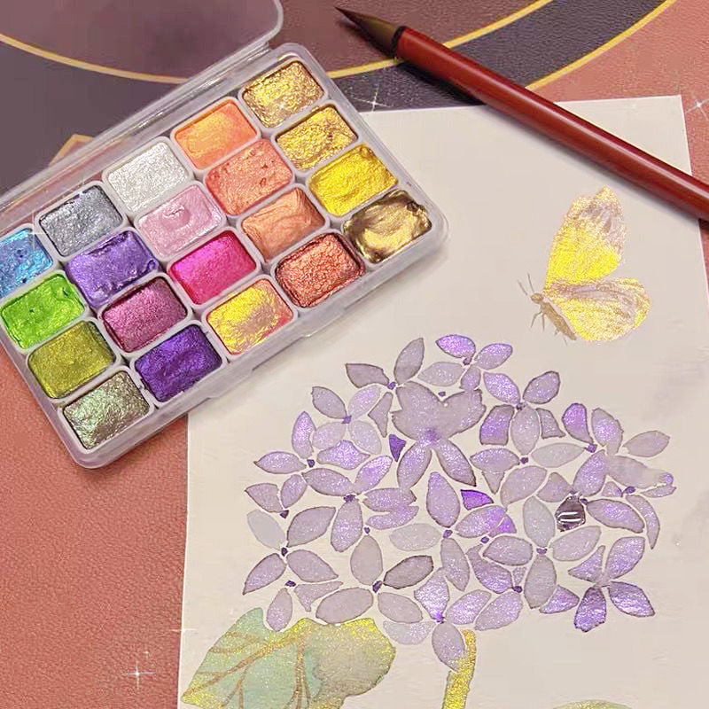 20 Colors Watercolor Painting Set