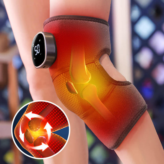 Self heating knee massager