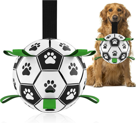 Dog Toys Soccer Ball with Straps